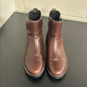 Ecco Women's Brown‎ Leather Ankle Boots